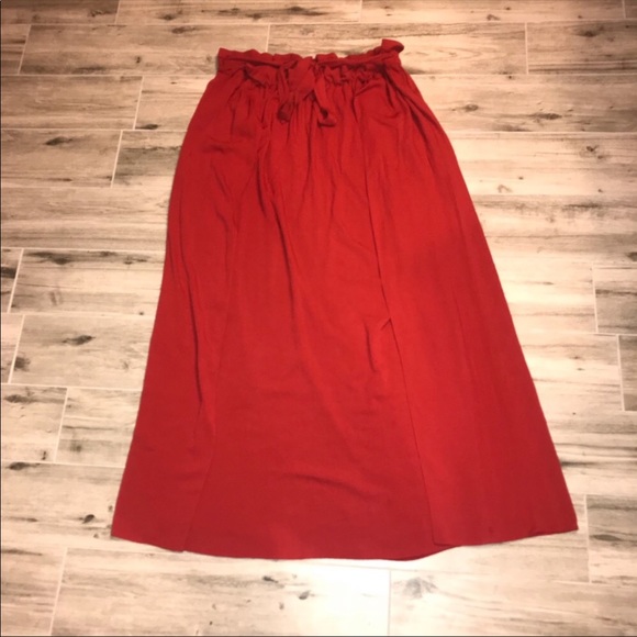 ASOS Dresses & Skirts - ASOS Plus Size Long belted Skirt Red Orange Sz 16